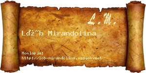 Löb Mirandolina névjegykártya